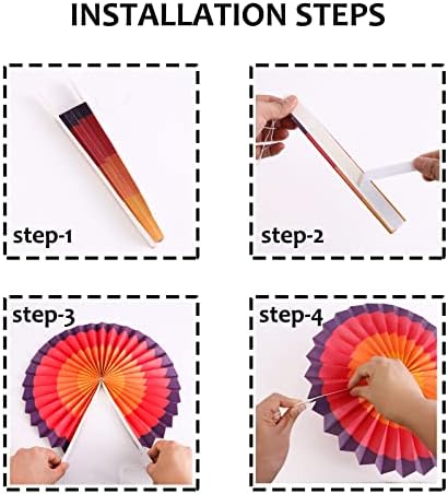 SUNBEAUTY 6-Pack Hanging Paper Fans for Party Decor