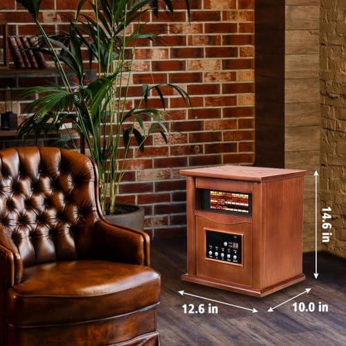 Electric Infrared Space Heater with 3 Heat Settings and Remote Control