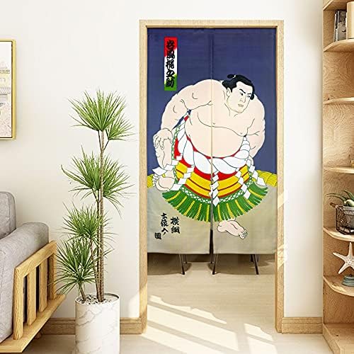 LIGICKY Noren Door Curtain Sumo Wrestler Print 335x59 Inch