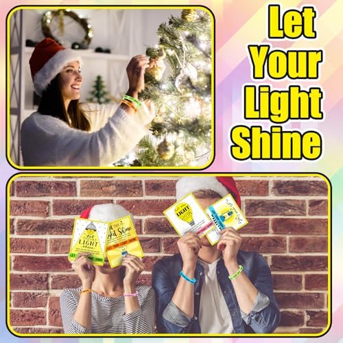 30 Sets Glow in the Dark Christian Bracelets with Bible Cards