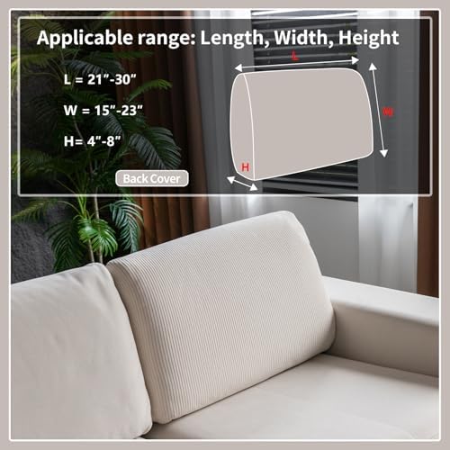 OHSIO Sectional Couch Cover Ivory Pet Friendly