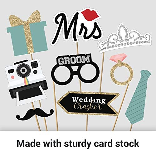 Fully Assembled Wedding Photo Booth Props Set of 40 1