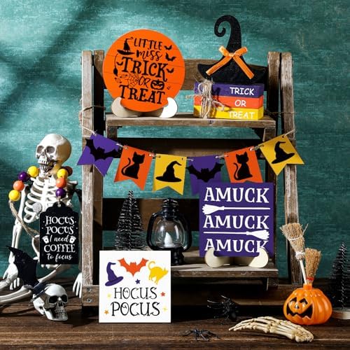 19 Pcs Halloween Tiered Tray Decor Set
