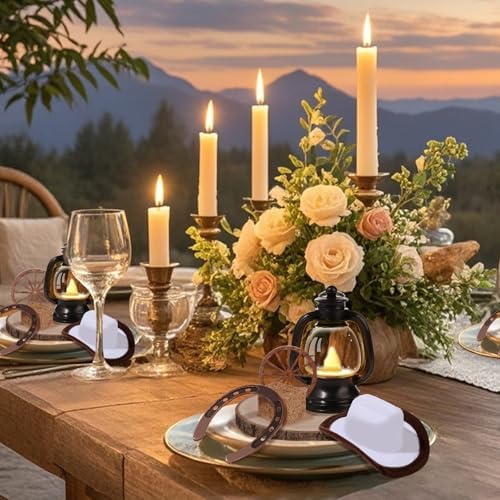 6PCS Western Party Decorations with LED Candle