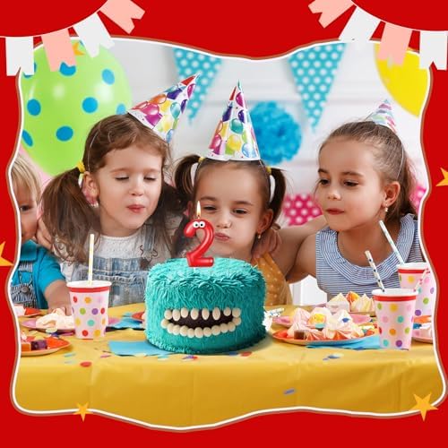 MTLEE Monster Number 2 Birthday Candle Red