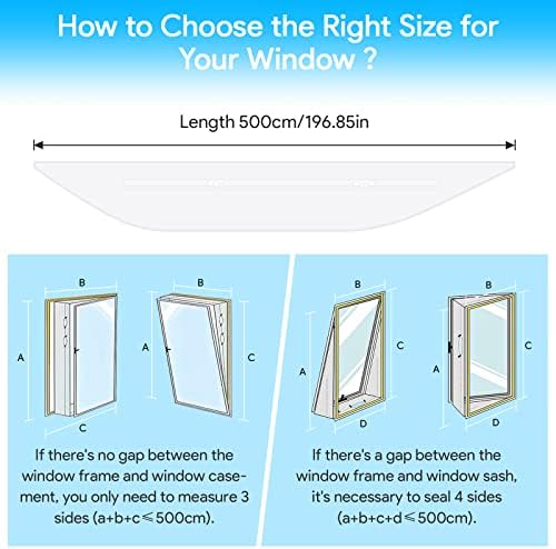 Portable AC Window Seal Kit 500CM Hot Air Stop Vent