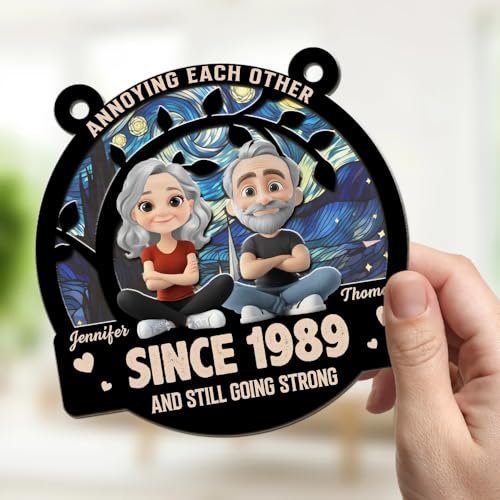 Personalized Annoying Each Other Couple Sun Catcher 1