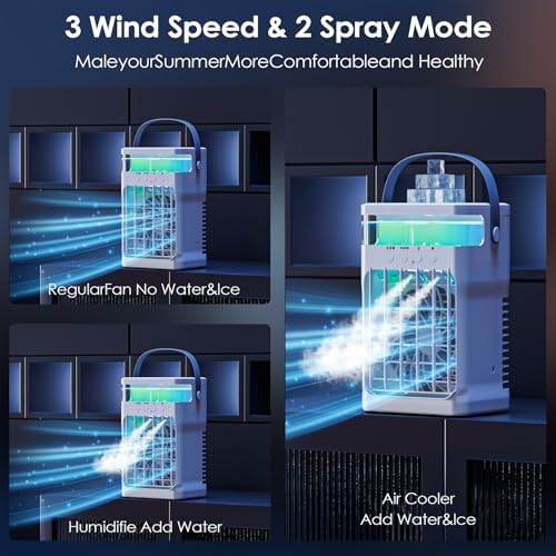 Fioge Portable Air Conditioner with 3 Speeds 3 Modes