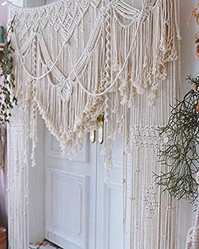 Handmade Macrame Curtain Bohemian Decor Wedding Backdrop 75x85 Inch