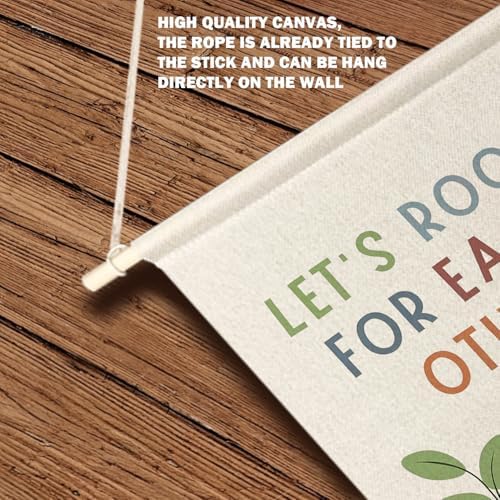 Qpenm Lets Root for Each Other Wall Hanging Canvas Banner