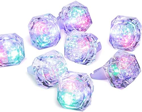 Hicarer 8 Piece LED Light Up Diamond Ring Set