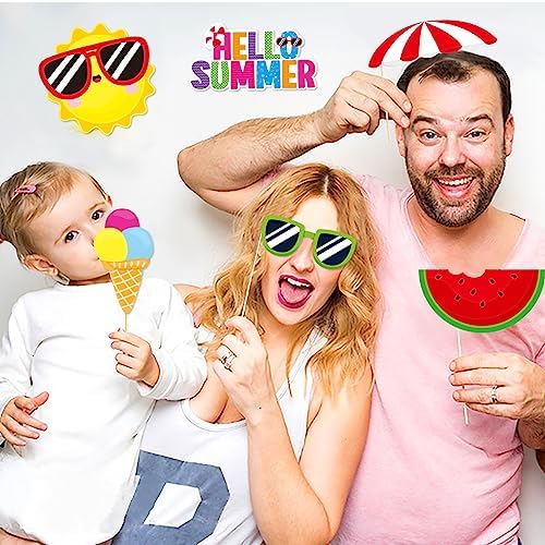 Summer Pool Beach Photo Booth Props 30 Pack