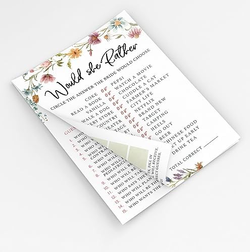 Printed Party Bridal Shower Game Set with 4 Fun Activities