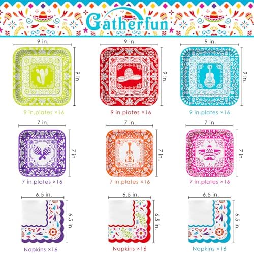 Fiesta Party Supplies Kit for 48 Mexican Celebration Plates Napkins Decor