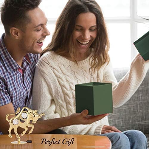 Matashi 24K Gold Plated Crystal Studded Ox Bull Figurine Ornament 1