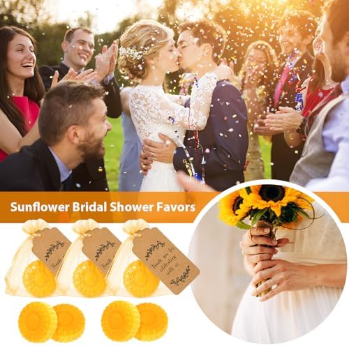 Demissle 50 Pack Sunflower Soap Favors Fall Wedding Decor