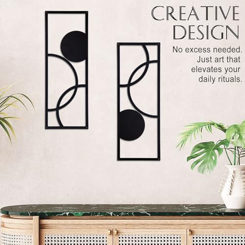 TYLCC Modern Black Metal Wall Art 2 Pcs