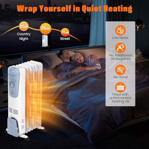 Happygrill 1500W Oil Heater for Living Room