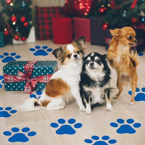 ReliThick 30 Pcs Blue Paw Print Floor Decal