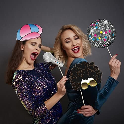 1970s Disco Throwback Photo Booth Props Set of 20