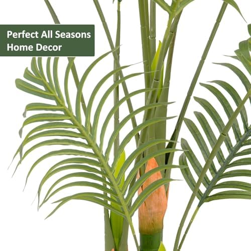 Lush Artificial Palm Tree 6FT with White Planter and Free Moss