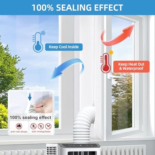 Travelbaic Portable AC Window Seal Kit with Zip and Adhesive