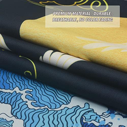 LIGICKY Noren Door Curtain Gold Full Moon Print