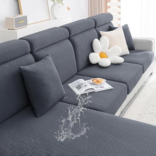 Smiry Waterproof Sofa Cushion Covers 3PC Grey 1