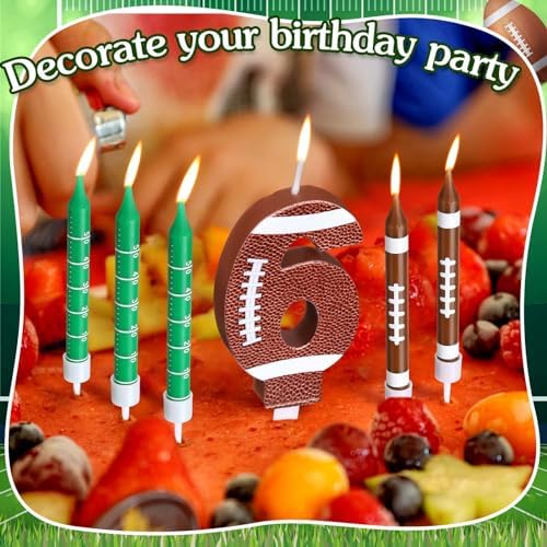 Photect Football 9th Birthday Candle Cake Topper Decorations