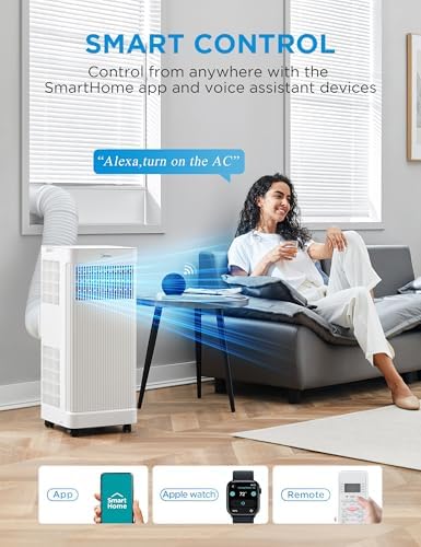 Midea MAP05S1AWT-A 8500 BTU Smart Portable Air Conditioner with White Finish