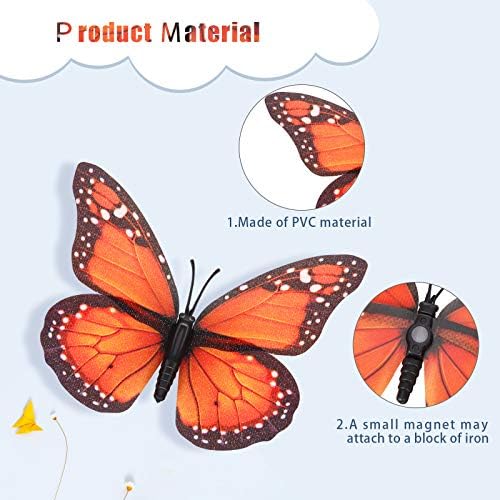 Syhood 48 Piece Orange Monarch Butterfly Decor Kit