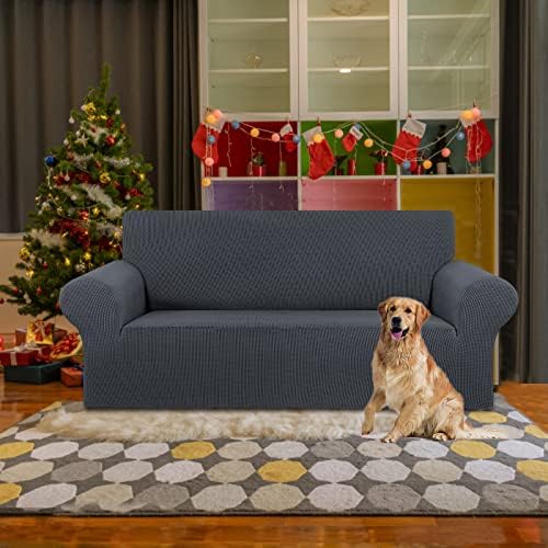KEKUOU Stretch Loveseat Sofa Cover Slipcover for 2 Cushion Couch 55-78