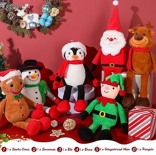 Poen 6 Pcs 16 Inch Christmas Plush Ornaments Set