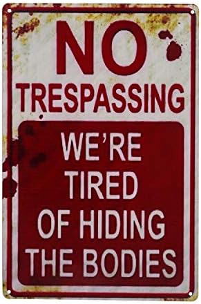 CVNDKN Halloween Sign Retro Chic Funny Metal Tin Decor