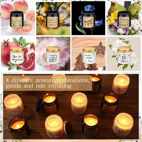 MTLEE 24pcs Thank You Scented Candles Jar Set