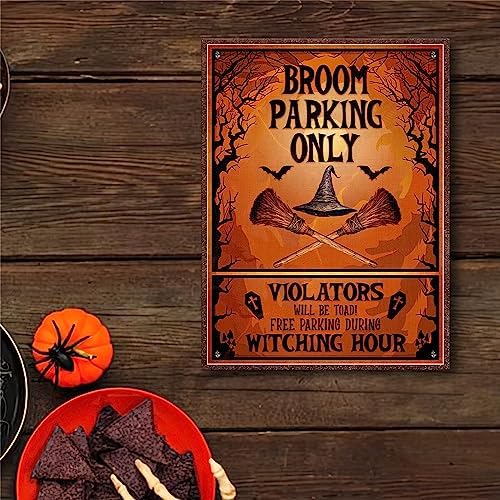Witch Parking Halloween Metal Sign 118x157 Inches