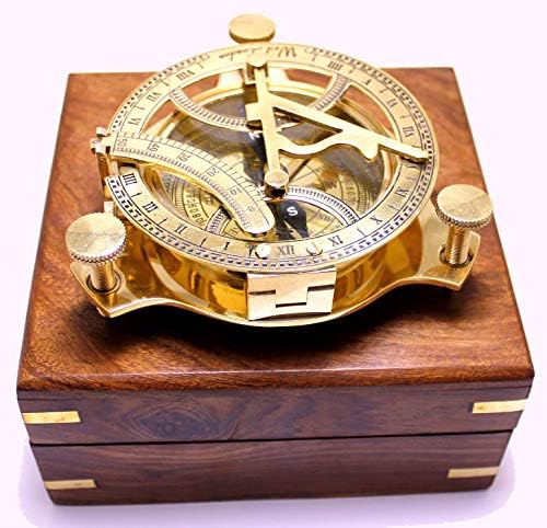 Captains Brass Triangle Sundial Compass 4 Inch