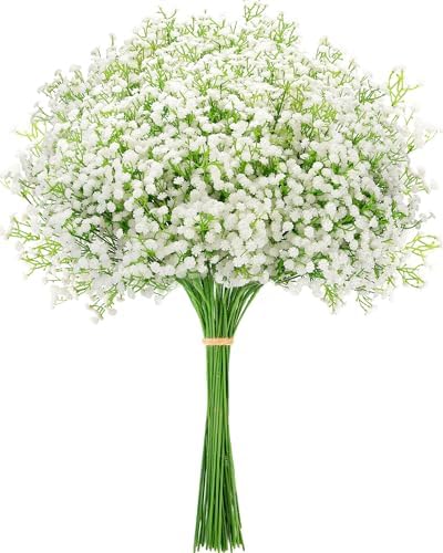 MERIXMAS Babys Breath Artificial Flowers White 6 Stem