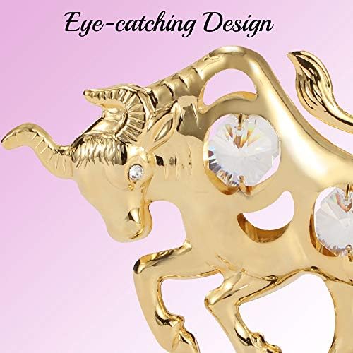 Matashi 24K Gold Plated Crystal Studded Ox Bull Figurine Ornament 1