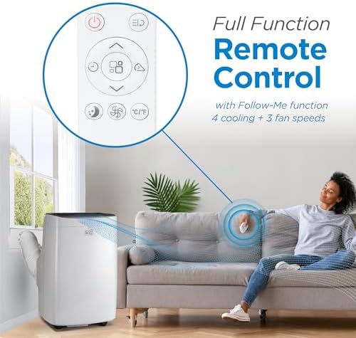 BLACKDECKER 9000 BTU Portable Air Conditioner with Remote and Window Kit