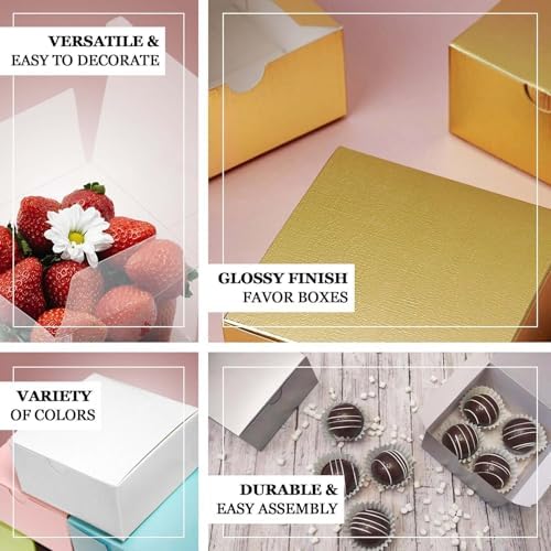 Efavormart 100pcs 4x4x2 Black Cake Box for Party Favors