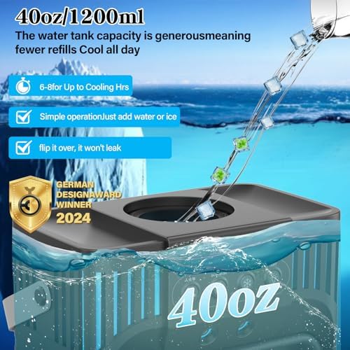 LEAEYFE Portable Air Conditioner with 1200ml Water Tank and 3 Speeds