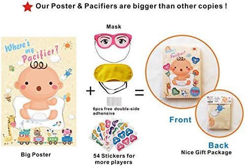 ADJOY Pin The Pacifier Baby Shower Game