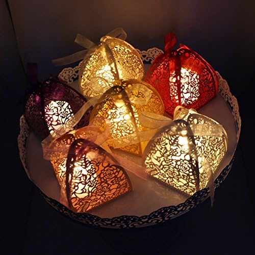 KPOSIYA 70pcs Laser Cut Rose Candy Boxes Wedding Favor