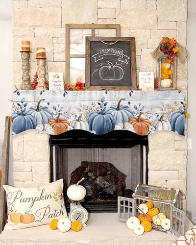 Thanksgiving Pumpkin Fireplace Mantel Scarf Cover