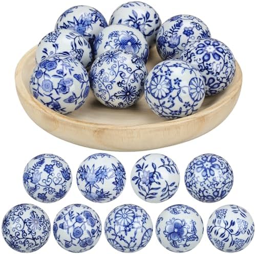 Vesici 9 Pcs Blue and White Porcelain Decorative Balls