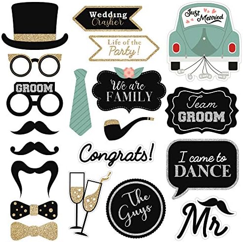 Fully Assembled Wedding Photo Booth Props Set of 40 1