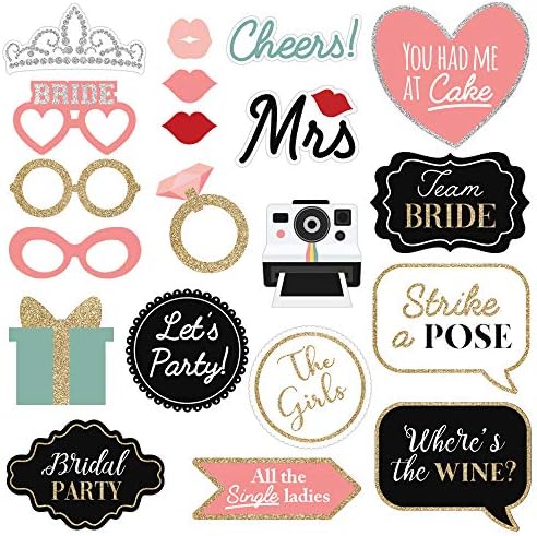 Fully Assembled Wedding Photo Booth Props Set of 40 1