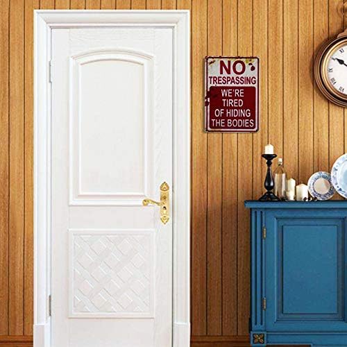 CVNDKN Halloween Sign Retro Chic Funny Metal Tin Decor