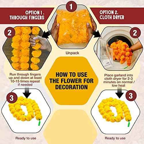 DIYANA IMPEX 5 Feet Marigold Garland Decor